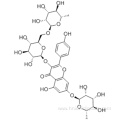 4H-1-Benzopyran-4-one,3-[[6-O-(6-deoxy-a-L-mannopyranosyl)-b-D-galactopyranosyl]oxy]-7-[(6-deoxy-a-L-mannopyranosyl)oxy]-5-hydroxy-2-(4-hydroxyphenyl) CAS 301-19-9